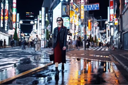امرأة أنيقة تسير في أحد شوارع طوكيو - لقطة من فيديو منشئ باستخدام SORA